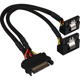 Sharkoon 15Pin SATA > 2x 15Pin SATA, Cavo a Y Nero