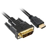 Sharkoon 1m, HDMI/DVI-D Nero Nero, HDMI/DVI-D, 1 m, HDMI, DVI-D, Maschio, Maschio, 1920 x 1080 Pixel