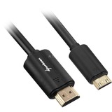 Sharkoon 1m, HDMI/Mini HDMI cavo HDMI HDMI tipo A (Standard) HDMI Type C (Mini) Nero Nero, HDMI/Mini HDMI, 1 m, HDMI tipo A (Standard), HDMI Type C (Mini), 4096 x 2160 Pixel, Compatibilità 3D, Nero
