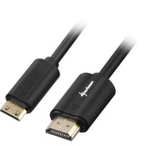 Sharkoon 1m, HDMI/Mini HDMI cavo HDMI HDMI tipo A (Standard) HDMI Type C (Mini) Nero Nero, HDMI/Mini HDMI, 1 m, HDMI tipo A (Standard), HDMI Type C (Mini), 4096 x 2160 Pixel, Compatibilità 3D, Nero
