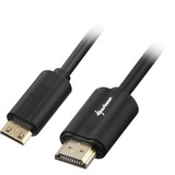 Sharkoon 2m, HDMI/Mini HDMI cavo HDMI HDMI tipo A (Standard) HDMI Type C (Mini) Nero Nero, HDMI/Mini HDMI, 2 m, HDMI tipo A (Standard), HDMI Type C (Mini), 4096 x 2160 Pixel, Compatibilità 3D, Nero