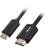 Sharkoon 3m, HDMI/Mini HDMI cavo HDMI HDMI tipo A (Standard) HDMI Type C (Mini) Nero Nero, HDMI/Mini HDMI, 3 m, HDMI tipo A (Standard), HDMI Type C (Mini), 4096 x 2160 Pixel, Compatibilità 3D, Nero