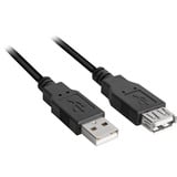 Sharkoon 4044951015399 cavo USB 0,5 m USB 2.0 USB A Nero Nero, 0,5 m, USB A, USB A, USB 2.0, Maschio/Femmina, Nero