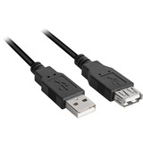 Sharkoon 4044951015405 cavo USB 1 m USB 2.0 USB A Nero Nero, 1 m, USB A, USB A, USB 2.0, Maschio/Femmina, Nero