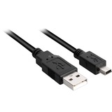 Sharkoon 4044951015559 cavo USB 0,5 m USB 2.0 USB A Mini-USB B Nero Nero, 0,5 m, USB A, Mini-USB B, USB 2.0, Maschio/Maschio, Nero