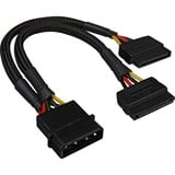 Sharkoon 4Pin 5,25"  > 2x 15Pin SATA, Adattatore Nero