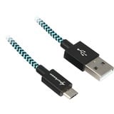 Sharkoon Cavo USB 2.0, connettore USB-A > connettore Micro-USB Nero/Blu chiaro