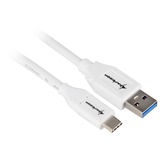Sharkoon Cavo USB 3.2 Gen 2, connettore USB-A > connettore USB-C bianco