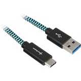 Sharkoon Cavo USB 3.2 Gen 2, connettore USB-A > connettore USB-C Nero/Blu chiaro