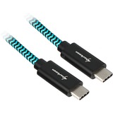 Sharkoon Cavo USB 3.2 Gen 2, connettore USB-C > connettore USB-C Nero/Blu chiaro