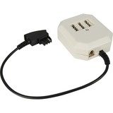 goobay 0.2m TAE-F/N + RJ11 Cable 0,2 m, Cavo a Y beige, 0,2 m, TAE-F, TAE-F, 2 x TAE-N, RJ11, Maschio/Femmina