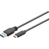 goobay 67890 cavo USB 1 m USB A USB C Nero Nero, 1 m, USB A, USB C, 5000 Mbit/s, Nero