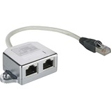 goobay 68908 cavo di rete Argento 0,15 m Cat5, Adattatore argento, 0,15 m, Cat5, RJ-45, 2 x RJ-45