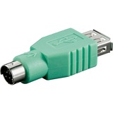 goobay 68919 adattatore per inversione del genere dei cavi USB Type-A PS/2 Verde verde, USB Type-A, PS/2, Verde