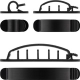 goobay 70684 organizer per cavi Scrivania/Parete Clip per cavo Nero 6 pezzo(i), Instradamento dei cavi Nero, Clip per cavo, Scrivania/Parete, Nero