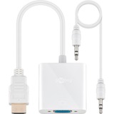 goobay HDMI - VGA/3.5mm, M/F HDMI tipo A (Standard) VGA (D-Sub) + 3.5mm Bianco bianco, M/F, HDMI tipo A (Standard), VGA (D-Sub) + 3.5mm, Maschio, Femmina, Bianco, Sacchetto di politene