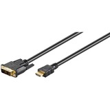 goobay MMK 630-200 G 2.0m (HDMI-DVI) 2 m DVI-D Nero, 2 m, HDMI, DVI-D, Maschio/Maschio