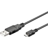goobay USB micro-B 180, 1.8m cavo USB 1,8 m Micro-USB B USB A Nero Nero, 1.8m, 1,8 m, Micro-USB B, USB A, Maschio/Maschio, Nero
