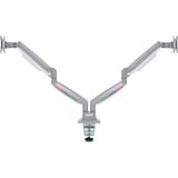 Kensington Braccio per monitor doppio ad altezza regolabile one-touch SmartFit®, Base per monitor grigio, Bullone di ancoraggio, 9 kg, 33 cm (13"), 81,3 cm (32"), 100 x 100 mm, Argento