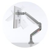 Kensington Braccio per monitor doppio ad altezza regolabile one-touch SmartFit®, Base per monitor grigio, Bullone di ancoraggio, 9 kg, 33 cm (13"), 81,3 cm (32"), 100 x 100 mm, Argento