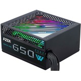 AZZA PSAZ-650W(ARGB) alimentatore per computer 20+4 pin ATX ATX Nero Nero, 650 W, 200 - 240 V, 47 - 53 Hz, 100 W, 576 W, 100 W