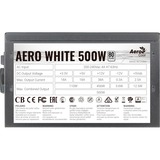 Aerocool AERO WHITE 500W alimentatore per computer 20+4 pin ATX ATX Nero Nero, 500 W, 200 - 240 V, 47 - 63 Hz, 110 W, 456 W, 110 W
