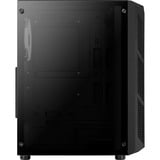 Aerocool Prime-G-BK-v2 Midi Tower Nero, Chassis Tower Nero, Midi Tower, PC, Nero, ATX, micro ATX, Mini-ITX, Acrilonitrile butadiene stirene (ABS), SPCC, Blu, Verde, Rosso