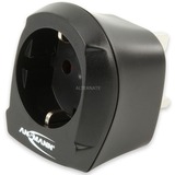 Ansmann 1250-0001 adattatore per presa di corrente Tipo D (UK) Tipo F Nero Nero, Tipo D (UK), Tipo F, 220-250 V, 13 A, Nero, Maschio/Femmina