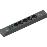 Bachmann 420.0021 prolunghe e multiple 2 m 5 presa(e) AC Interno Nero Nero, 2 m, 5 presa(e) AC, Interno, Tipo F, Nero, Plastica