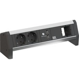 Bachmann Desk 1 prolunghe e multiple 3 presa(e) AC Nero Nero/alluminio, 3 presa(e) AC, Alluminio, Nero, 230 V, 2,15 A, 5.2 V