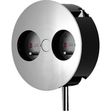Bachmann TWIST 2S prolunghe e multiple 2 presa(e) AC Interno Cromo, Ciabatta argento/Nero, 2 presa(e) AC, Interno, Cromo, 105 mm, 105 mm, 40 mm