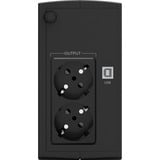 BlueWalker Basic VI 650 SB A linea interattiva 0,65 kVA 360 W 2 presa(e) AC, UPS Nero, A linea interattiva, 0,65 kVA, 360 W, 162 V, 290 V, 50/60 Hz