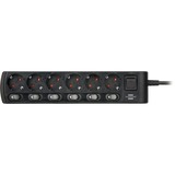 Brennenstuhl 1153110116 prolunghe e multiple 2 m 6 presa(e) AC Interno Nero, Ciabatta Nero, 2 m, 6 presa(e) AC, Interno, IP20, Nero, 16 A