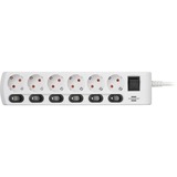 Brennenstuhl 1153110126 prolunghe e multiple 2 m 6 presa(e) AC Interno Bianco, Ciabatta bianco, 2 m, 6 presa(e) AC, Interno, Gestito, IP20, Bianco