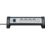 Brennenstuhl 1156250534 prolunghe e multiple 1,8 m 4 presa(e) AC Nero, Bianco Nero/Grigio chiaro, 1,8 m, 4 presa(e) AC, Tipo F, IP20, Nero, Bianco, 3,1 A