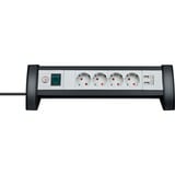 Brennenstuhl 1156250534 prolunghe e multiple 1,8 m 4 presa(e) AC Nero, Bianco, Ciabatta Nero/Grigio chiaro, 1,8 m, 4 presa(e) AC, Tipo F, IP20, Nero, Bianco, 3,1 A