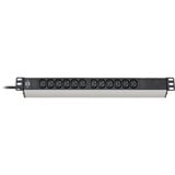 Brennenstuhl 1390007112 prolunghe e multiple 2 m 12 presa(e) AC Interno Nero, Argento Nero/Argento, 2 m, 12 presa(e) AC, Interno, Accoppiatore C13, IP20, Nero, Argento