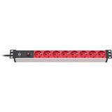 Brennenstuhl 1390007118 prolunghe e multiple 2 m 8 presa(e) AC Interno Nero, Rosso rosso/Nero, 2 m, 8 presa(e) AC, Interno, IP20, Nero, Rosso, 10 A