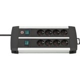 Brennenstuhl 1391000908 prolunghe e multiple 3 m 8 presa(e) AC Interno Nero, Bianco, Ciabatta Nero/Argento, 3 m, 8 presa(e) AC, Interno, Nero, Bianco, 355 mm, Nero