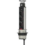 Brennenstuhl 1396200003 3AC outlet(s) 2m Alluminio, Nero prolunghe e multiple, Ciabatta argento/Nero, 2 m, 3 presa(e) AC, Alluminio, Nero, Nero