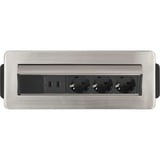 Brennenstuhl 1396200113 prolunghe e multiple 2 m 3 presa(e) AC Interno Nero, Acciaio inossidabile, Ciabatta argento/Nero, 2 m, 3 presa(e) AC, Interno, IP20, Nero, Acciaio inossidabile, 115 mm