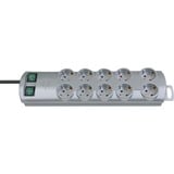 Brennenstuhl BN-PROFF120 Prolunghe elettriche argento, 2 m, 10 presa(e) AC, Plastica, Argento, 230 V, 50 - 60 Hz