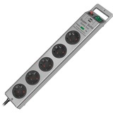 Brennenstuhl BN-SPB120 Protezioni da sovraccarico, Ciabatta argento, 5 presa(e) AC, Argento, 2,5 m