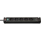 Brennenstuhl Bremounta prolunghe e multiple 3 m 5 presa(e) AC Interno Nero, Ciabatta Nero, 3 m, 5 presa(e) AC, Interno, Tipo F, Tipo F, IP20