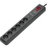 Brennenstuhl Secure-Tec Surge Protection 15.000 A Nero 6 presa(e) AC 3 m, Ciabatta antracite, 6 presa(e) AC, 3500 W, Nero, 3 m