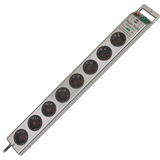 Brennenstuhl Super-Solid Surge Protection 4.500 A Argento 8 presa(e) AC 2,5 m, Ciabatta argento, 8 presa(e) AC, Argento, 2,5 m