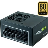 Chieftec CSN-650C alimentatore per computer 650 W 20+4 pin ATX SFX Nero, Alimentatore PC Nero, 650 W, 100 - 240 V, 47 - 63 Hz, 6 A, Attivo, 90 W
