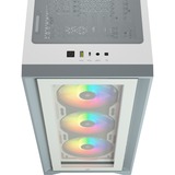 Corsair iCUE 4000X RGB Midi Tower Bianco bianco, Midi Tower, PC, Bianco, ATX, Plastica, Acciaio, Vetro temperato, Giocare
