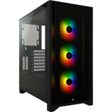 Corsair iCUE 4000X RGB Midi Tower Nero Nero, Midi Tower, PC, Nero, ATX, Plastica, Acciaio, Vetro temperato, Giocare