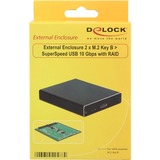 DeLOCK 42588 contenitore di unità di archiviazione Box esterno SSD Nero Nero, Box esterno SSD, M.2, Collegamento del dispositivo USB, Nero